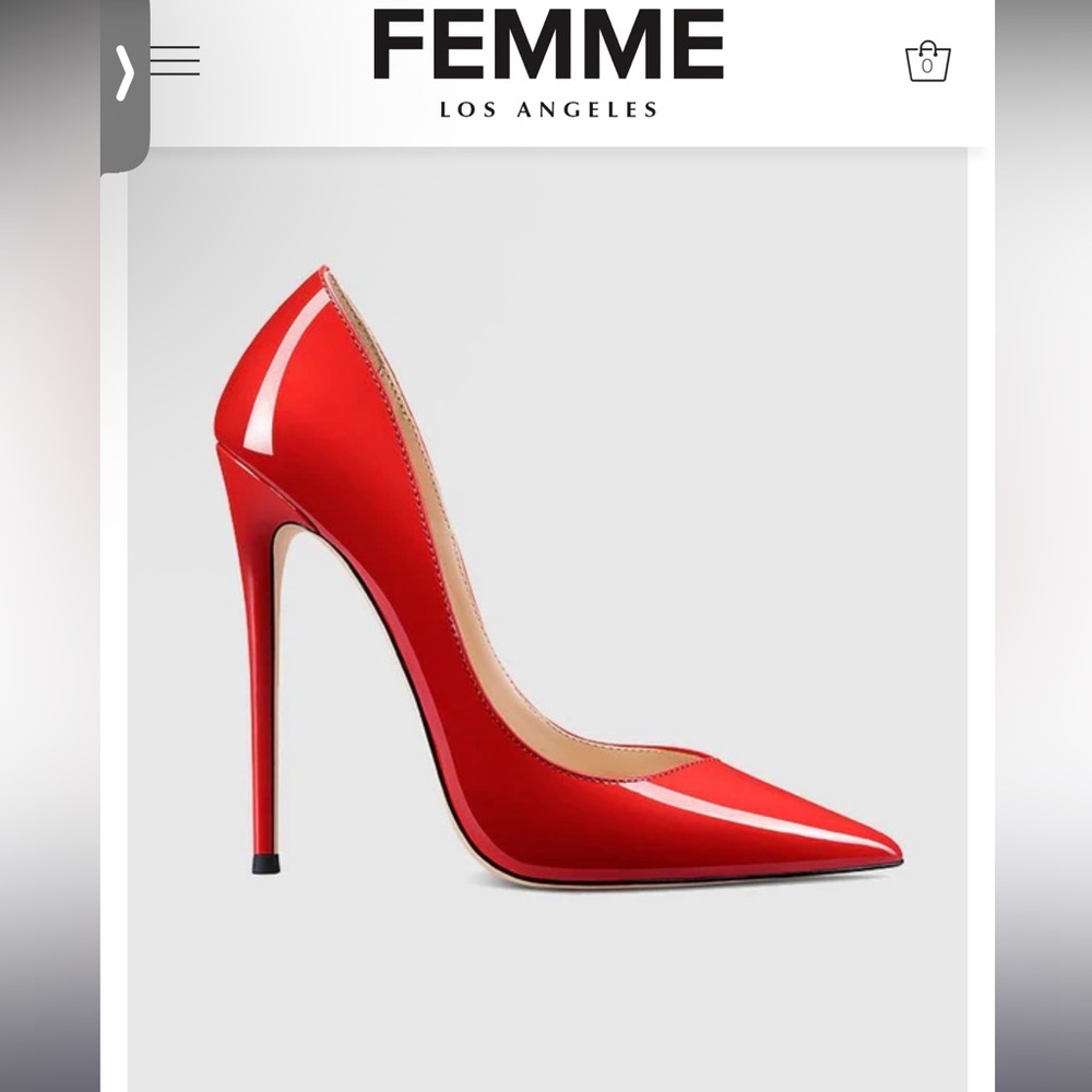 Glossy Red Stiletto Heels with Pointed Toe